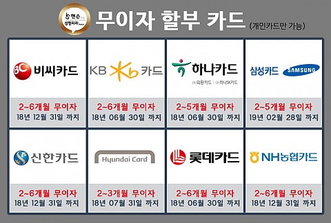 핸슨의원 무이자할부카드안내 